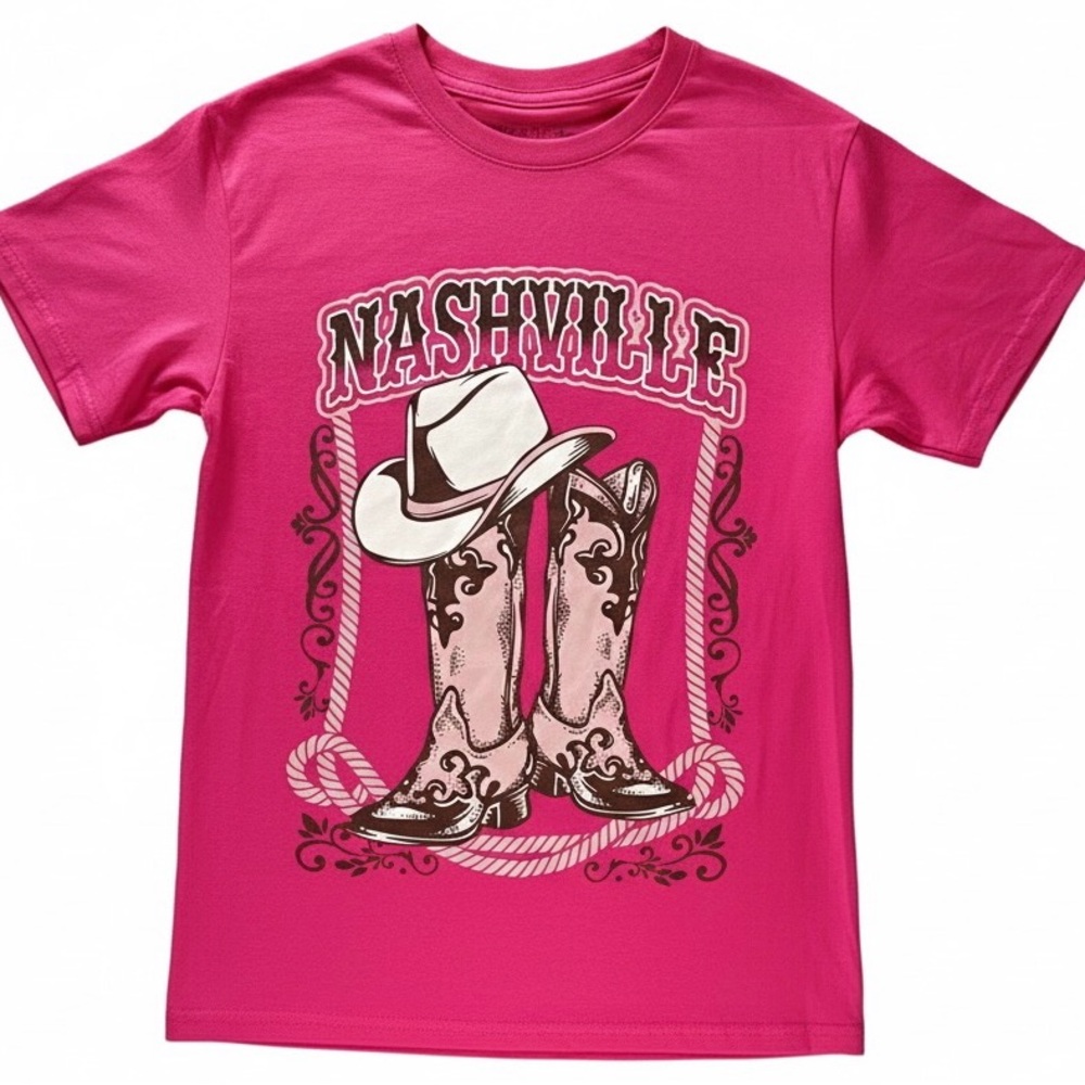 Nashville Rebellious One Fuchsia Pink Tshirt Women’s size Small